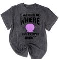 I Wanna Be Where The People Aren't Introvert Mineral Wash Tshirts Mineral Black