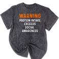 Warning Protein Intake Exceeds Social Awareness Introvert Mineral Wash Tshirts Mineral Black Warning Protein Intake Exceeds Social Awareness Introvert Mineral Wash Tshirts Mineral Black