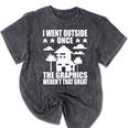 I Went Outside Once Introverts Joke Social Loner Mineral Wash Tshirts Mineral Black