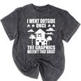 I Went Outside Once Introverts Joke Social Loner Mineral Wash Tshirts Mineral Black