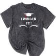 I Winged It Cosmetology Graduation Mineral Wash Tshirts Mineral Black