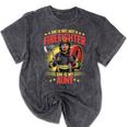 Woman Firefighter Aunt TiTi Auntie Black Graduation Mineral Wash Tshirts Mineral Black