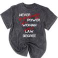 Woman Law Degree Graduation Diploma Party Mineral Wash Tshirts Mineral Black