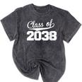 Women's Class Of 2038 Kid Adult Future Year Kindergarten Graduation Mineral Wash Tshirts Mineral Black