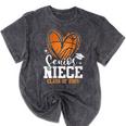 Women's Senior Niece Class Of 2026 Basketball Graduation Heart Mineral Wash Tshirts Mineral Black
