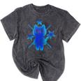 Yk2 Grunge Earthy Blue Cat With Stars Tomboy 90s Nostalgia Premium Tri-Blend Mineral Wash Tshirts Mineral Black