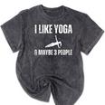 I Like Yoga And Maybe 3 People Introvert Namaste Mineral Wash Tshirts Mineral Black