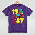 1987 Retro Raised In The 80s Old School Nostalgia Vibes Mineral Wash Tshirts Mineral Purple