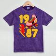 1987 Retro Roller Skate Vintage 80s Nostalgia Collector Mineral Wash Tshirts Mineral Purple