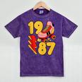 1987 Retro Roller Skate Vintage 80s Nostalgia Collector Mineral Wash Tshirts Mineral Purple