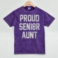 2018 Senior Aunt SEN18R Class Graduation Party T Shirt Mineral Wash Tshirts Mineral Purple