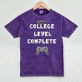 2019 College Level Complete Gamer Graduation Shirts Mineral Wash Tshirts Mineral Purple