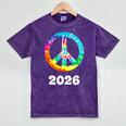 2026 Graduation Class Year Tie Dye Peace Sign Graduate Shirt Mineral Wash Tshirts Mineral Purple