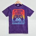 2nd Grade Level Complete Graduation Student Video Gamer Mineral Wash Tshirts Mineral Purple