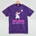 3rd Grade Graduation Unicorn End Of Year Third Mineral Wash Tshirts Mineral Purple