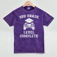 3rd Grade Level Complete Third Grade Graduation Video Gamer Mineral Wash Tshirts Mineral Purple