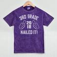 3rd Grade Nailed It 2018 Graduation Mineral Wash Tshirts Mineral Purple