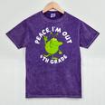 4th Grade Graduation Promotion Peace I'm Out Last Day Mineral Wash Tshirts Mineral Purple