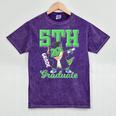 5th Grade Graduate Dinosaur Dab Graduation School Mineral Wash Tshirts Mineral Purple