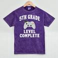 5th Grade Level Complete Gamer Class Of 2025 Graduation Mineral Wash Tshirts Mineral Purple