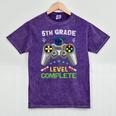 5th Grade Level Complete Gaming Graduation Class 2023 Gamer Mineral Wash Tshirts Mineral Purple