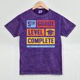 5th Grade Level Complete Shirt Graduation Last Day Of School Mineral Wash Tshirts Mineral Purple