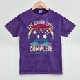 7th Grade Level Complete Gamer Class Of 2025 Graduation Boy Mineral Wash Tshirts Mineral Purple