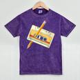 80's 90's Retro Music Party Costume Nostalgia Cassette Mineral Wash Tshirts Mineral Purple