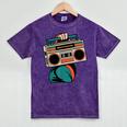 80s 90s Retro Party Costume Nostalgia Boombox Music Hip Hop Mineral Wash Tshirts Mineral Purple