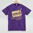 80s 90s Retro Party Costume Nostalgia Cassette Tape Pencil Mineral Wash Tshirts Mineral Purple