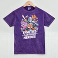 80's Cartoon Heroes Apparel For Retro Nostalgia Fans Mineral Wash Tshirts Mineral Purple