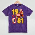 80s Vibes Mixed Tapes & Roller Skates 1981 Nostalgia Retro Mineral Wash Tshirts Mineral Purple