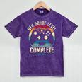 8th Grade Level Complete Gamer Class Of 2025 Graduation Boy Mineral Wash Tshirts Mineral Purple