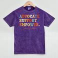 Advocate Support Empower Groovy Social Worker Graduation Mineral Wash Tshirts Mineral Purple