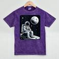 Aesthetic Spaceman Astronaut On The Moon Space Introvert Mineral Wash Tshirts Mineral Purple