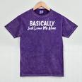 Basically Just Leave Me Alone Introvert Sarcasm Mineral Wash Tshirts Mineral Purple