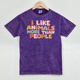 I Like Animals More Than People Sarcastic Introvert Mineral Wash Tshirts Mineral Purple