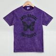 Anti-Social Butterfly Awkward Introvert Homebody Humor Mineral Wash Tshirts Mineral Purple
