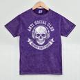Anti Social Club Official Member Introvert Crest Mineral Wash Tshirts Mineral Purple