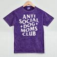 Anti Social Dog Moms Club Introvert Dog Mom Dog Lover Mineral Wash Tshirts Mineral Purple