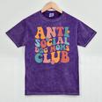 Anti Social Dog Moms Club Introvert Dog Mom Retro Men Women Mineral Wash Tshirts Mineral Purple