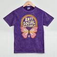 Anti-Social Introvert Butterfly Lover Mineral Wash Tshirts Mineral Purple
