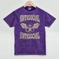 Antisocial Butterfly Quote Socially Selective Introvert Mineral Wash Tshirts Mineral Purple