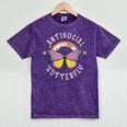 Antisocial Butterfly Tees For Introvert Men Women Girls Mineral Wash Tshirts Mineral Purple