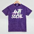 Antisocial Introvert I Hate People Antisocial Club EDM Premium Tri-Blend Mineral Wash Tshirts Mineral Purple