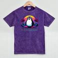 Awkward But Loyal Penguin Synthwave Vapowave Introvert Mineral Wash Tshirts Mineral Purple