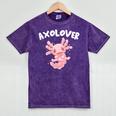 Axolovert Axolotl Humor Salamander Introvert Mineral Wash Tshirts Mineral Purple