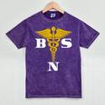 Bachelor Of Science Nursing Graduation Mineral Wash Tshirts Mineral Purple