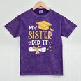 Back To School My Sister Did It Graduation Proud Sister Graduated Female X-Small Mineral Wash Tshirts Mineral Purple
