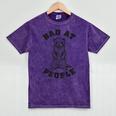 Bad At People Ferret Introvert Saying Slogan Mineral Wash Tshirts Mineral Purple